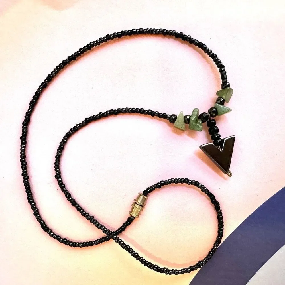 Hematite aventurine pendant necklace